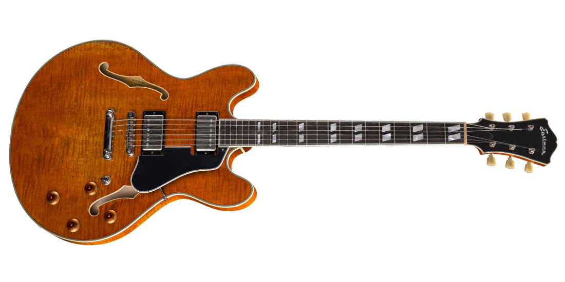 T59/v Thinline Electric Guitar with Hardshell Case - Antique Amber Varnish