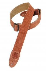 L&M Suede Leather Guitar Strap - Rust