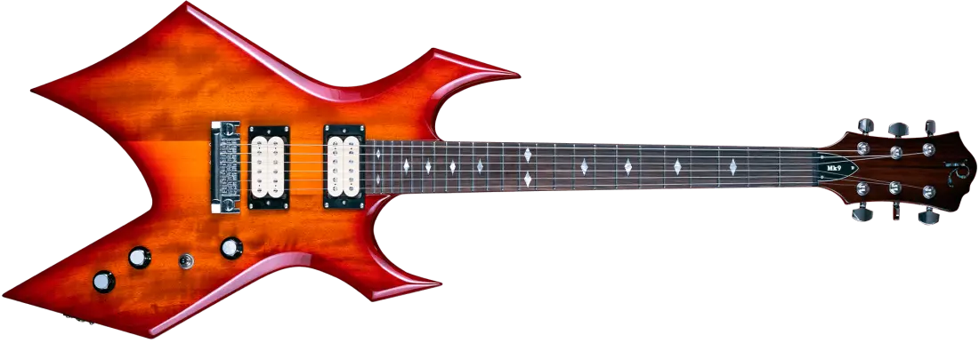 Mk9 Warlock Electric Guitar with DiMarzio Pickups - Cherry Red Burst