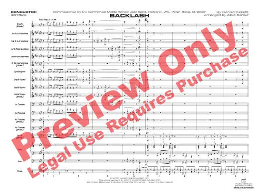 Backlash - Pickett/ Kamuf - Jazz Ensemble - Gr. 2.5