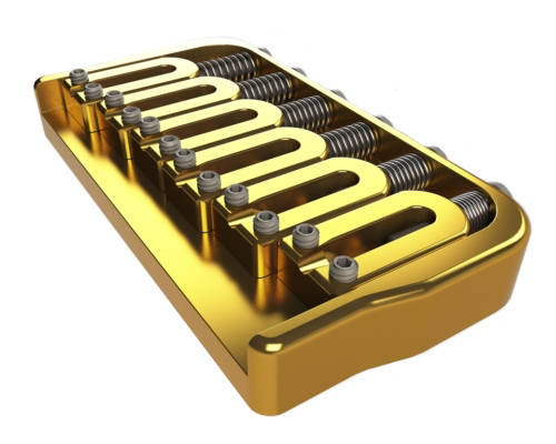 6-String Fixed .175 Guitar Bridge - Gold