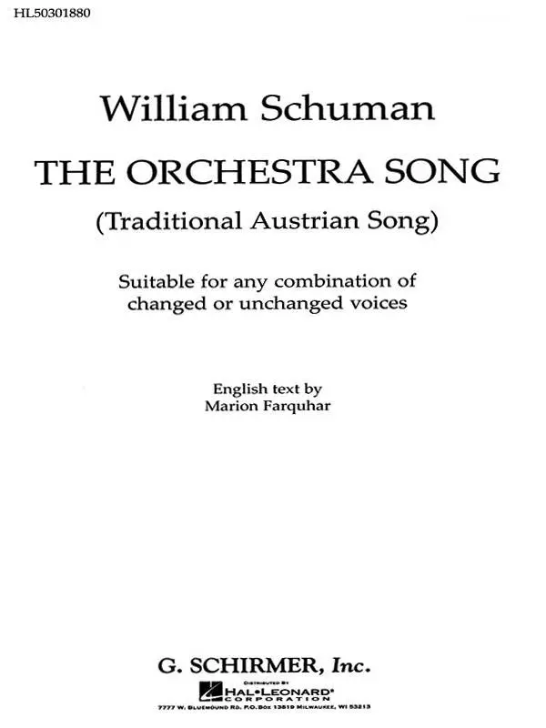 The Orchestra Song (Traditional Austrian Song) - Schuman - Choral Voices