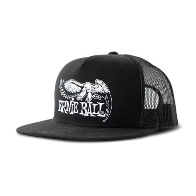 Black with White Ernie Ball Eagle Logo Hat