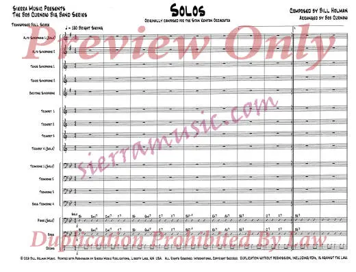Solos (Edited) - Holman/Curnow - Jazz Ensemble - Gr. Medium-Advanced