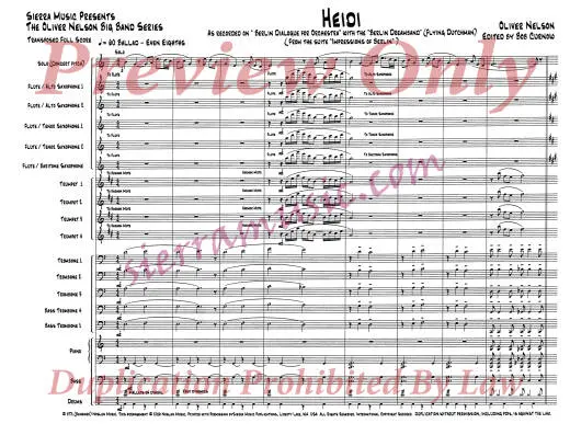 Heidi (Pro) - Nelson/Curnow - Jazz Ensemble - Gr. Medium-Advanced