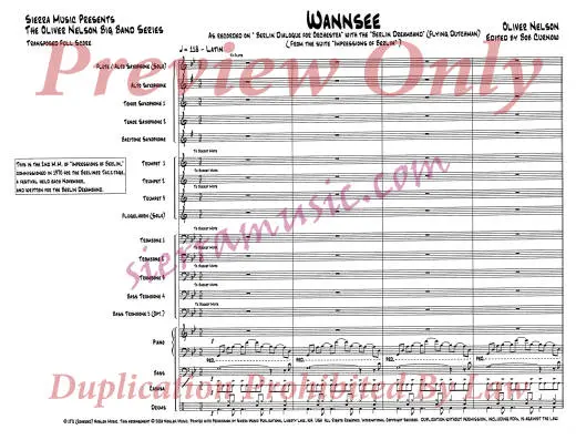 Wannsee - Nelson/Curnow - Jazz Ensemble - Gr. Medium
