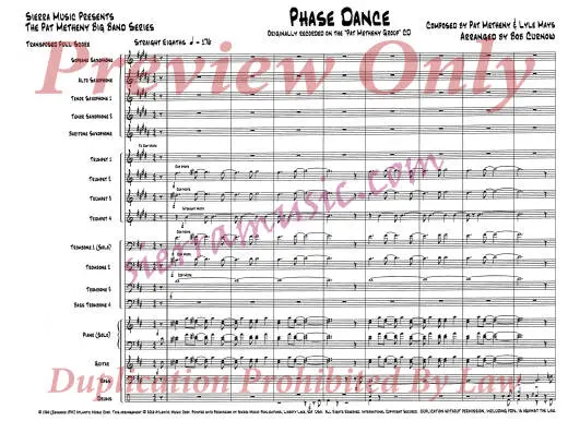 Phase Dance - Metheny/Mays/Curnow - Jazz Ensemble - Gr. Medium-Advanced