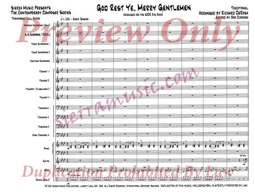 God Rest Ye, Merry Gentlemen - Traditional/DeRosa - Jazz Ensemble - Gr. Medium-Advanced