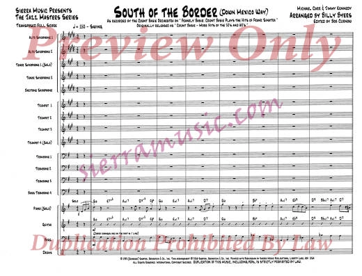 South Of The Border (Down Mexico Way) - Carr/Kennedy/Byers - Jazz Ensemble - Gr. Medium-Advanced