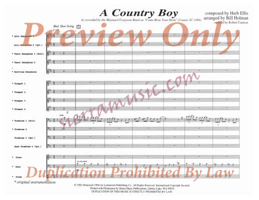A Country Boy - Ellis/Holman - Jazz Ensemble - Gr. Medium