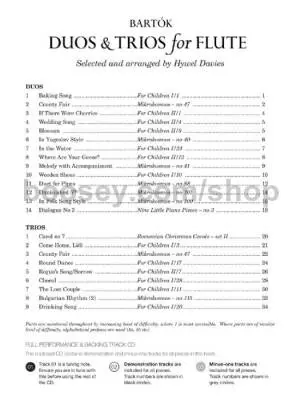 Duos & Trios for Flute - Bartok/Davies - Flute Duets - Book/CD
