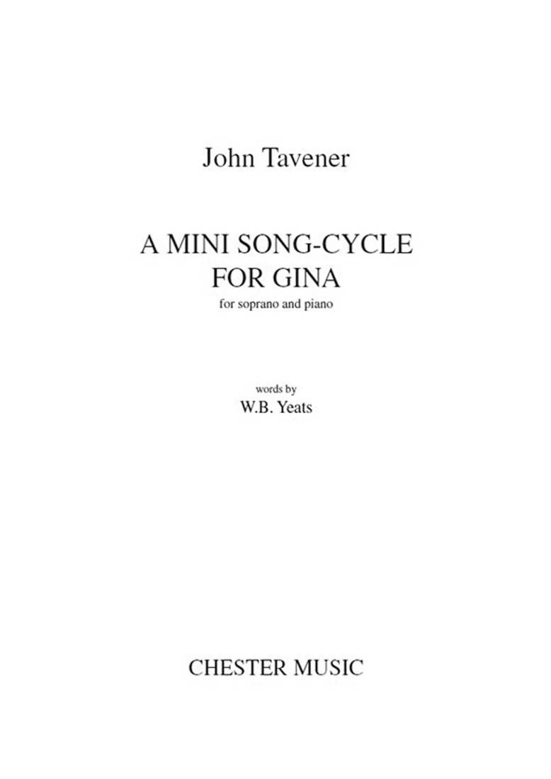 A Mini Song-Cycle for Gina - Yeats/Tavener - Soprano/Piano - Sheet Music