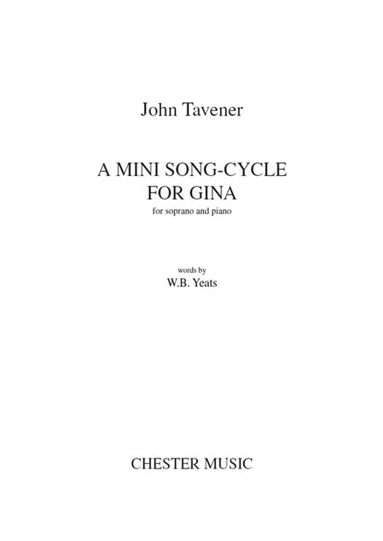 A Mini Song-Cycle for Gina - Yeats/Tavener - Soprano/Piano - Sheet Music