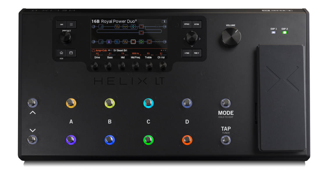 Line 6 Helix LT Amp & FX Pedal Board Long & McQuade