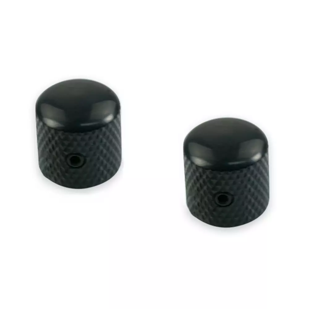 Brass Dome Knob - Black (2 Pack)
