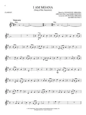 Moana: Instrumental Play-Along - Miranda - Clarinet - Book/Audio Online