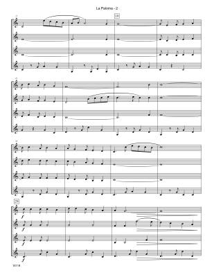 La Paloma (The Dove) - Yradier/Balent - Clarinet Quartet - Score/Parts