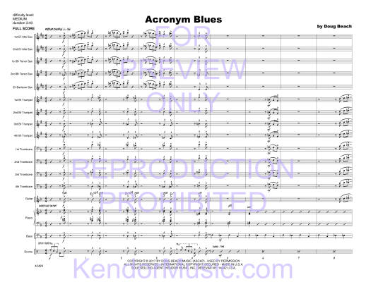 Acronym Blues - Beach - Jazz Ensemble - Gr. Medium