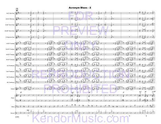 Acronym Blues - Beach - Jazz Ensemble - Gr. Medium