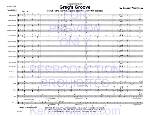 Greg\'s Groove - Yasinitsky - Jazz Ensemble - Gr. Very Easy