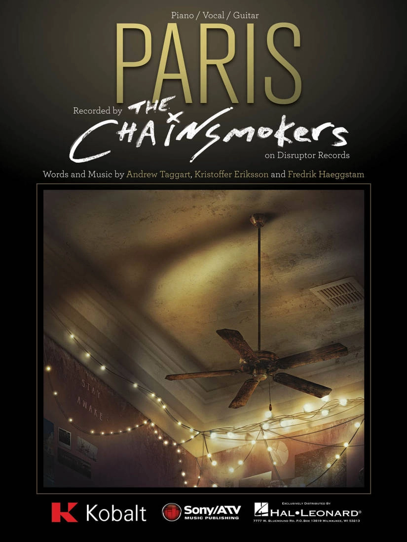 Paris (The Chainsmokers) - Taggart /Eriksson /Haggstam - Piano/Vocal/Guitar - Sheet Music