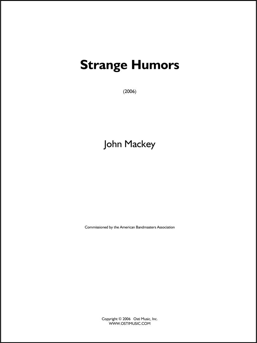 Strange Humors (2006) - Mackey - Concert Band - Gr. 4