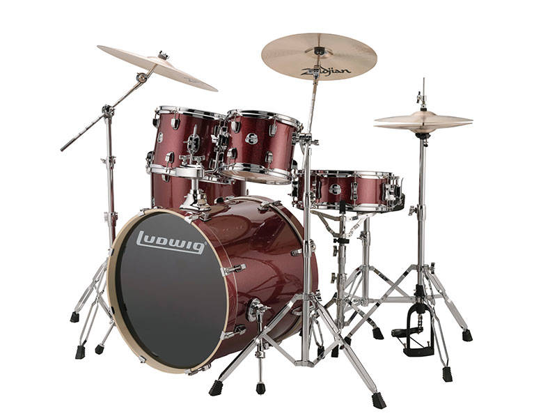 Evolution 5-Piece Drum Outfit w/Hardware & Cymbals - Red Sparkle