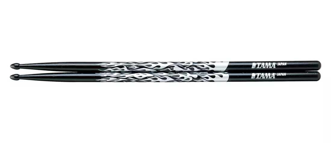 7A Rhythmic Fire Oak Drumsticks - Silver/Black