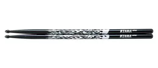 7A Rhythmic Fire Oak Drumsticks - Silver/Black
