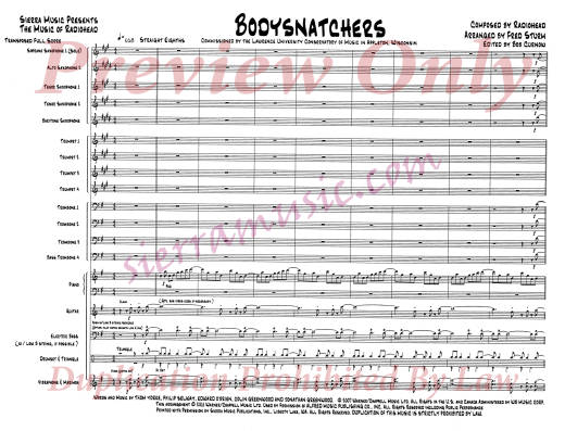 Bodysnatchers - Radiohead/Sturm - Jazz Ensemble - Gr. Medium-Advanced