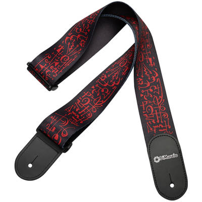 Steve Vai Art Print Guitar Strap with Leather Ends - Black
