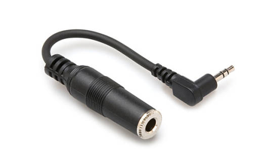 1/4 Inch TRS to Right-Angle 3.5 mm TRS Headphone Adaptor Cable, 6 Inch