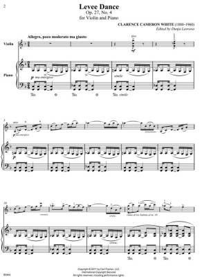 Levee Dance Op. 27, No. 2 - White/Lavrova - Violin/Piano