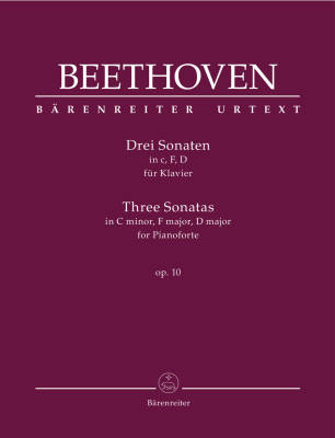 Three Sonatas for Pianoforte in C minor, F major, D major op. 10 - Beethoven/Del Mar - Piano - Book