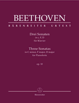 Baerenreiter Verlag - Three Sonatas for Pianoforte in C minor, F major, D major op. 10 - Beethoven/Del Mar - Piano - Book