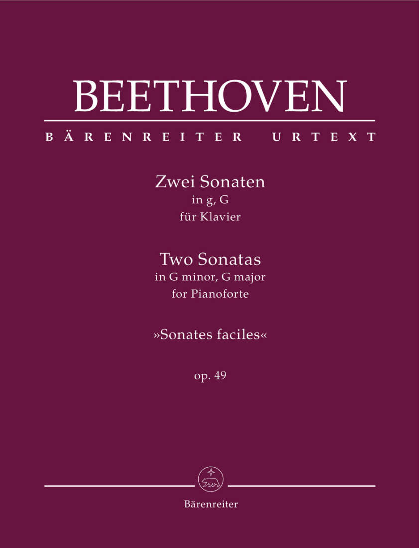 Two Sonatas for Pianoforte in G minor, G major op. 49 - Beethoven/Del Mar - Piano - Book
