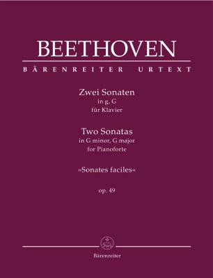 Baerenreiter Verlag - Two Sonatas for Pianoforte in G minor, G major op. 49 - Beethoven/Del Mar - Piano - Book