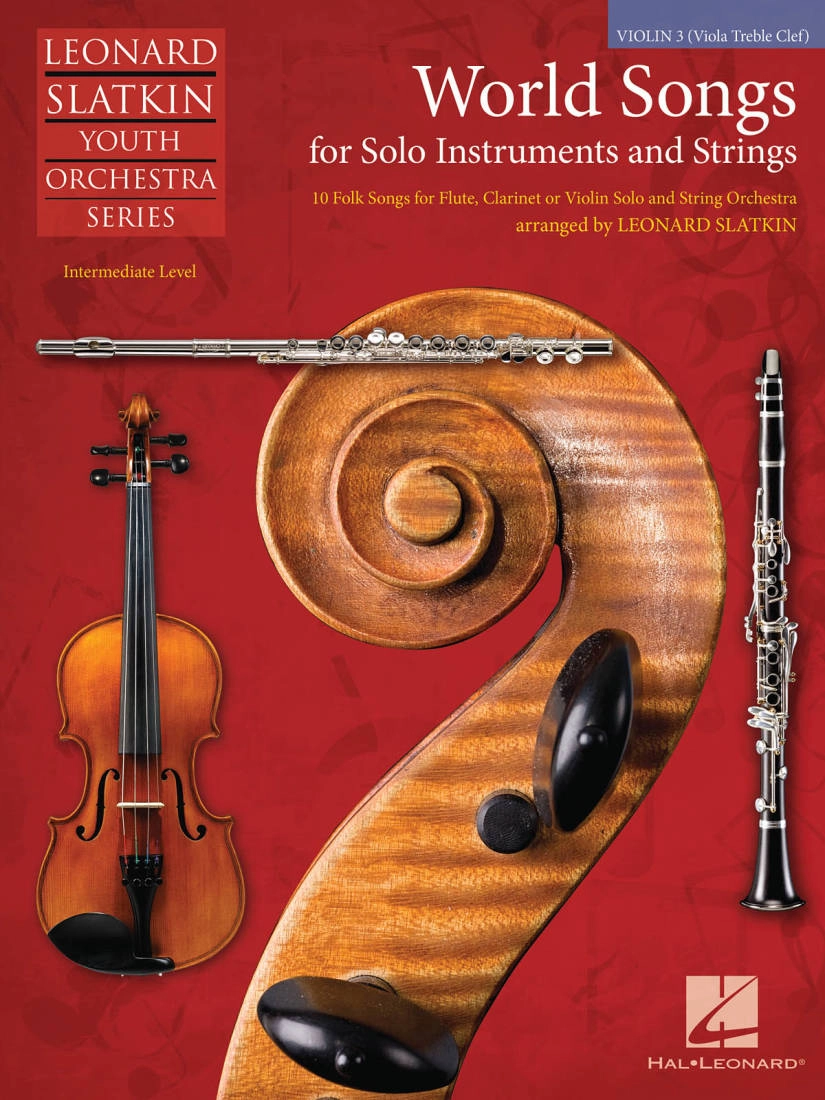 World Songs for Solo Instruments and Strings - Slatkin - Violin 3 (Viola T.C.) - Book