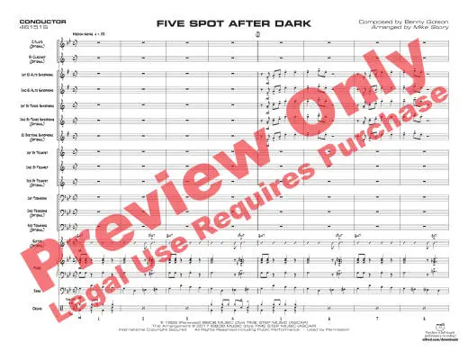 Five Spot After Dark - Golson/Story - Jazz Ensemble - Gr. 1