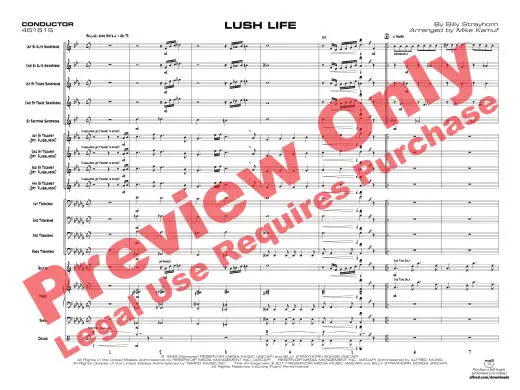 Lush Life - Strayhorn/Kamuf - Jazz Ensemble - Gr. 3.5