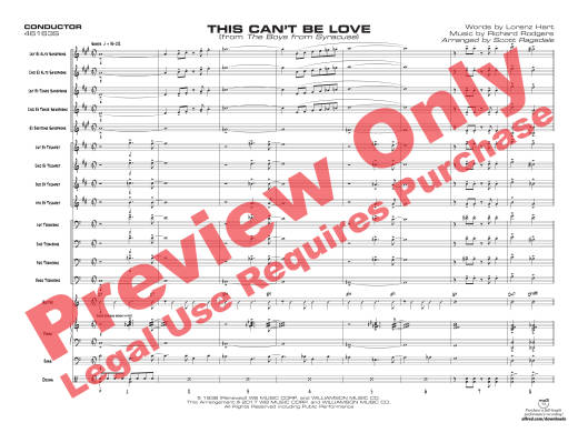 This Can\'t Be Love - Rodgers/Hart/Ragsdale - Jazz Ensemble - Gr. 3.5