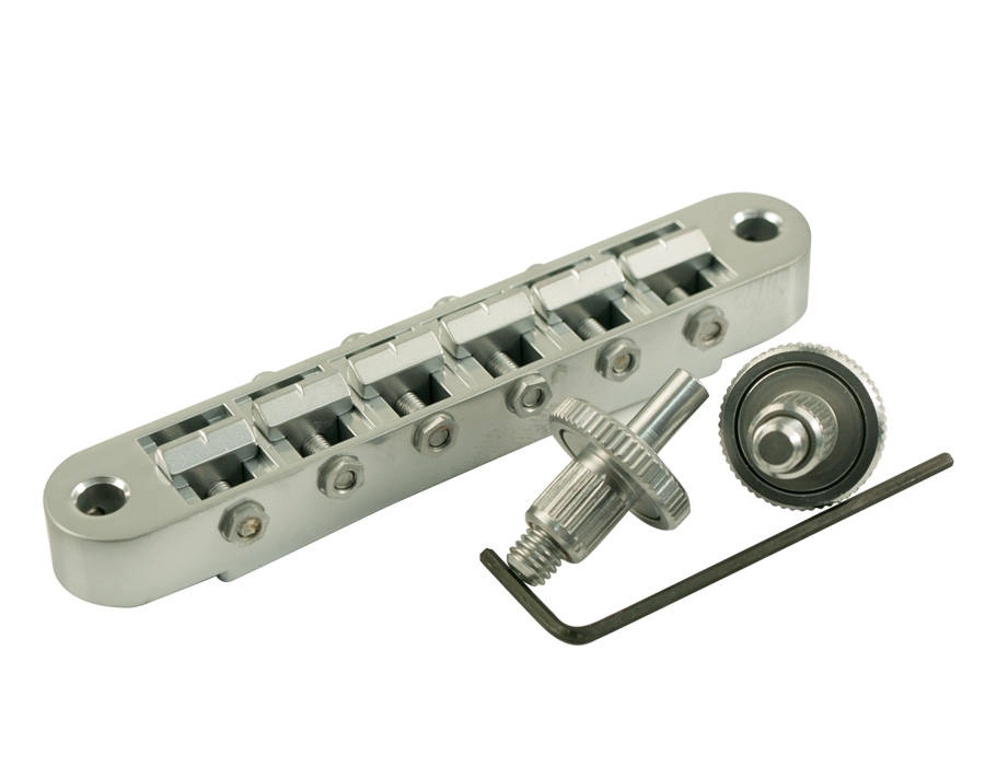 Pont Tuneomatic standard, encoché - Chrome satiné