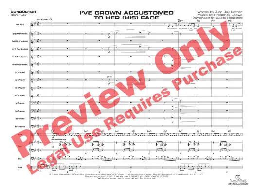 I\'ve Grown Accustomed to Her (His) Face - Lerner/Loewe/Ragsdale - Vocal/Jazz Ensemble - Gr. 3.5