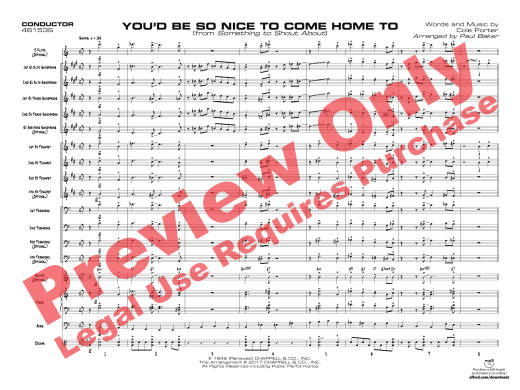 You\'d Be So Nice to Come Home To (From Something to Shout About) - Porter/Baker - Jazz Ensemble - Gr. 2