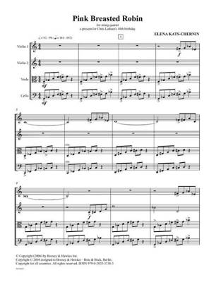 Pink Breasted Robin (2006) for String Quartet - Kats-Chernin - Score/Parts