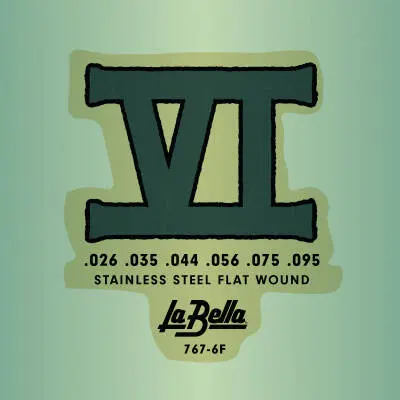 La Bella - Bass VI Stainless Flats, 6-String Set- 26-95