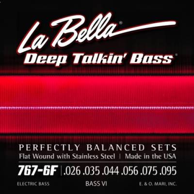 La Bella - Bass VI Stainless Flats, 6-String Set- 26-95