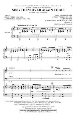 Sing Them Over Again to Me - Rowley /Bliss /Prichard /Martin - SATB