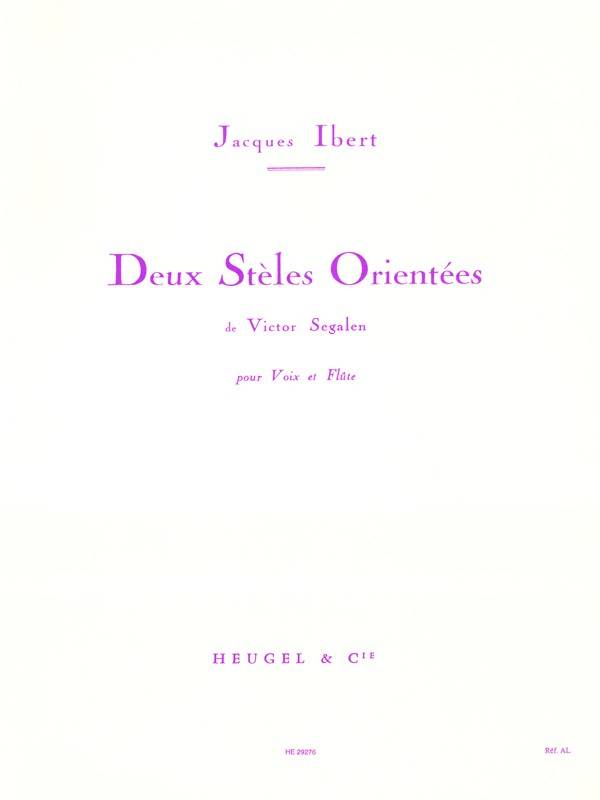2 Steles Orientees - Ibert - Voice/Flute - Book