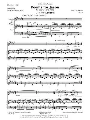 Poems for Jason -  Mahlberg/Pann - Soprano/Piano - Book